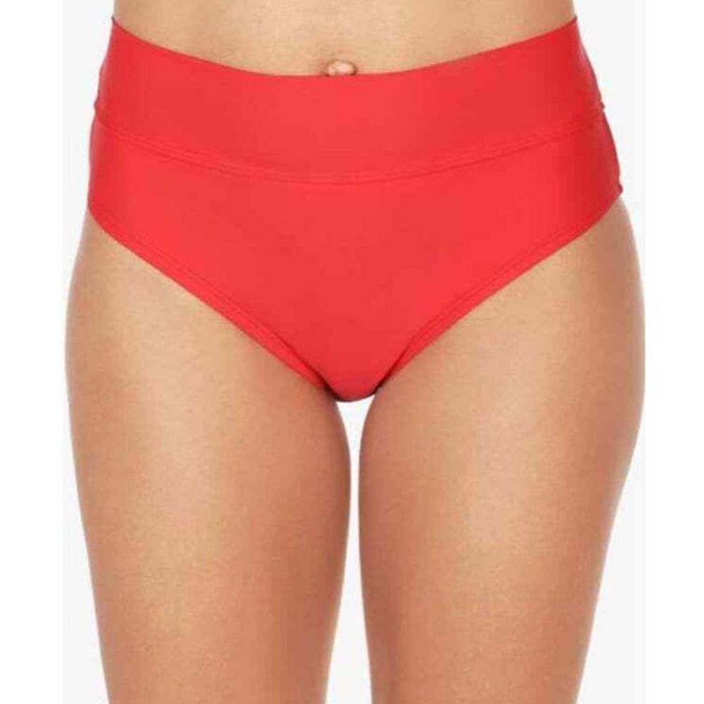 1782 Caribbean Joe High-Leg high rise Bikini Bottoms Women's Swimsuit  RED sz 12